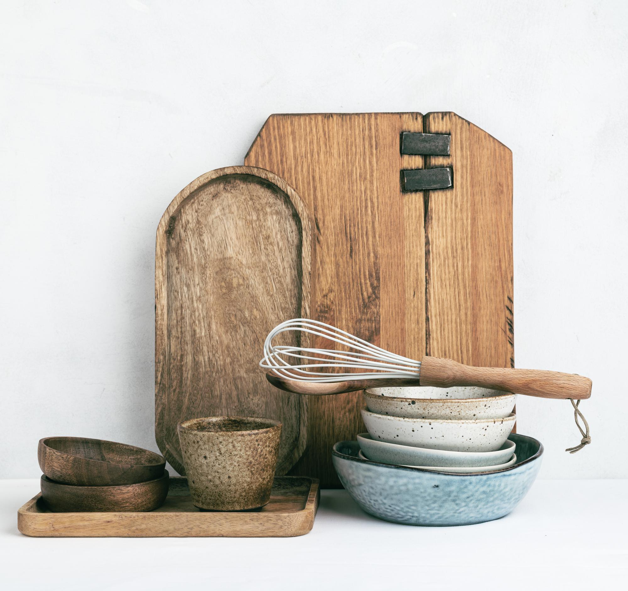 atelier kitchen with natural light and utensils
