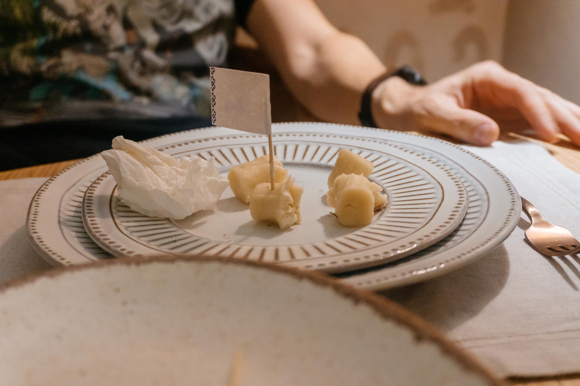 set of plated courses on neutral ceramics